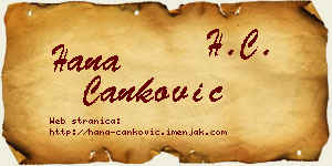 Hana Čanković vizit kartica